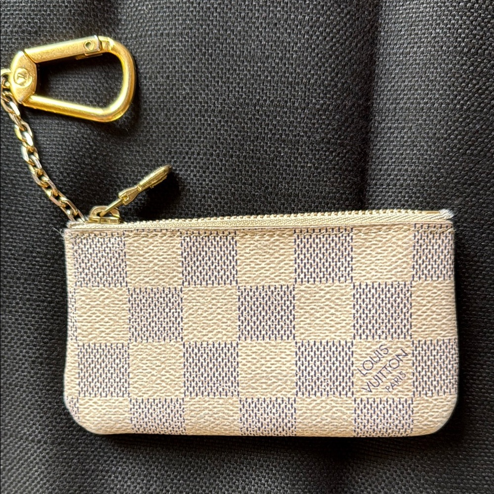 Louis Vuitton Gold and Cream Key & Card Holder